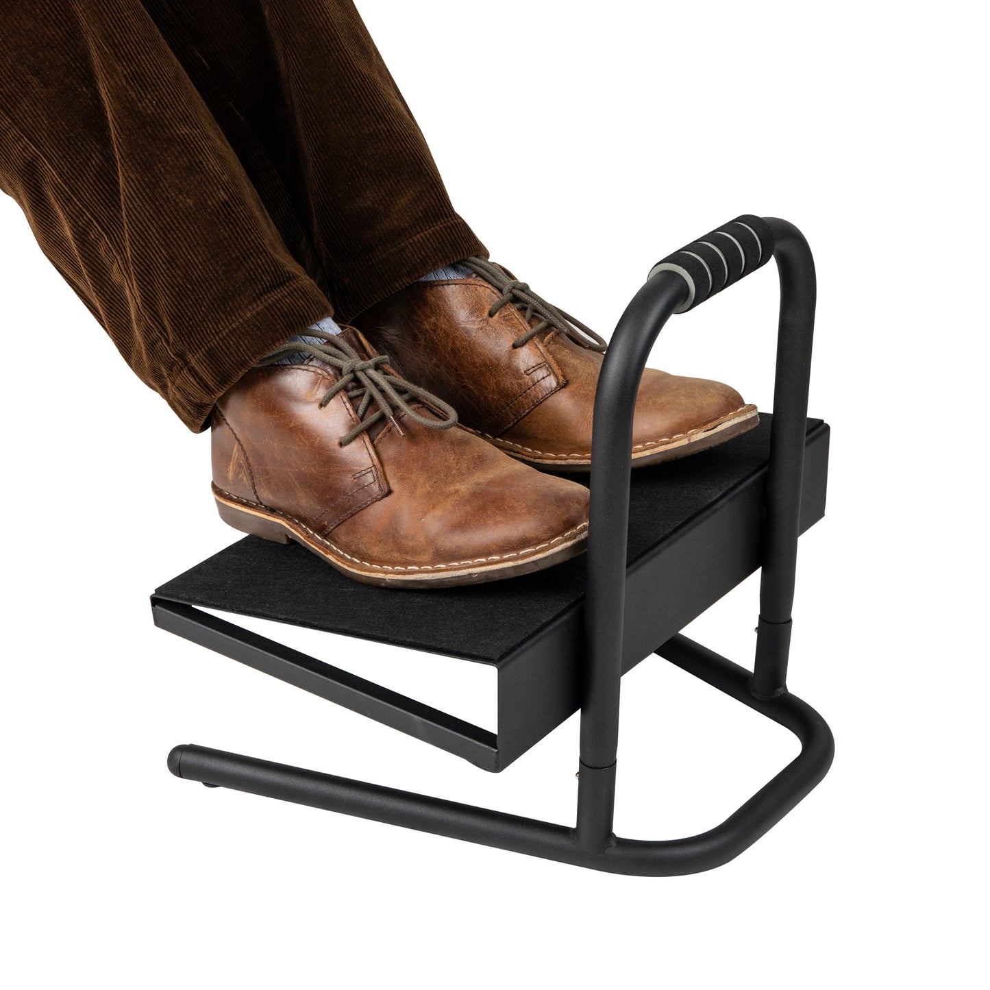 Mind Reader Foot Rest, Under Desk at Work, Ergonomic, Height Adjustable, Office, Metal, 15"L x 14.25"W x 14.5"H, Black