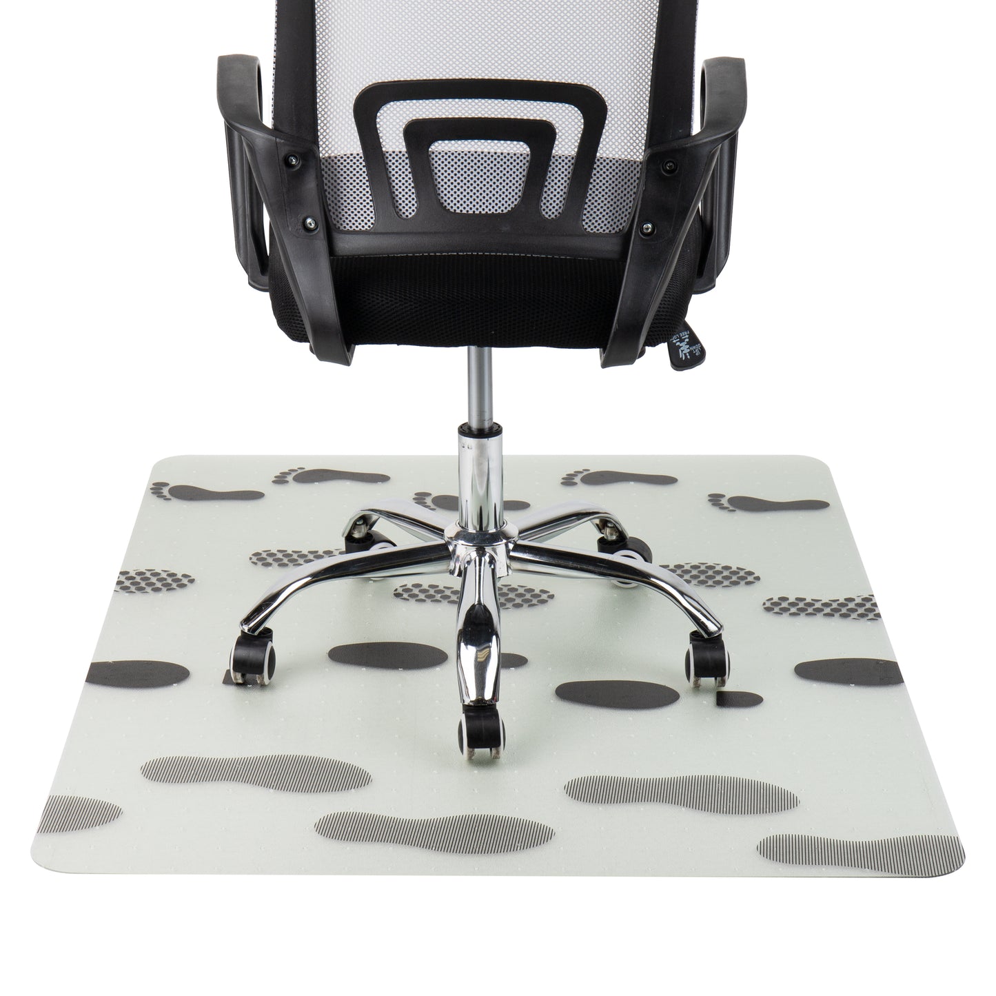 Mind Reader Office Chair Mat for Carpet, Under Desk Protector, Polycarbonate, 47.25 x 35.25, Clear with Black Art