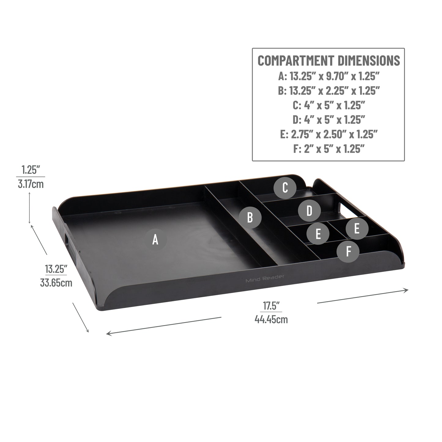 Mind Reader Coffee Station Serving Tray, 7 Pod Capacity, Countertop Organizer, Storage, 17.5"L x 13.25"W x 1.25"H