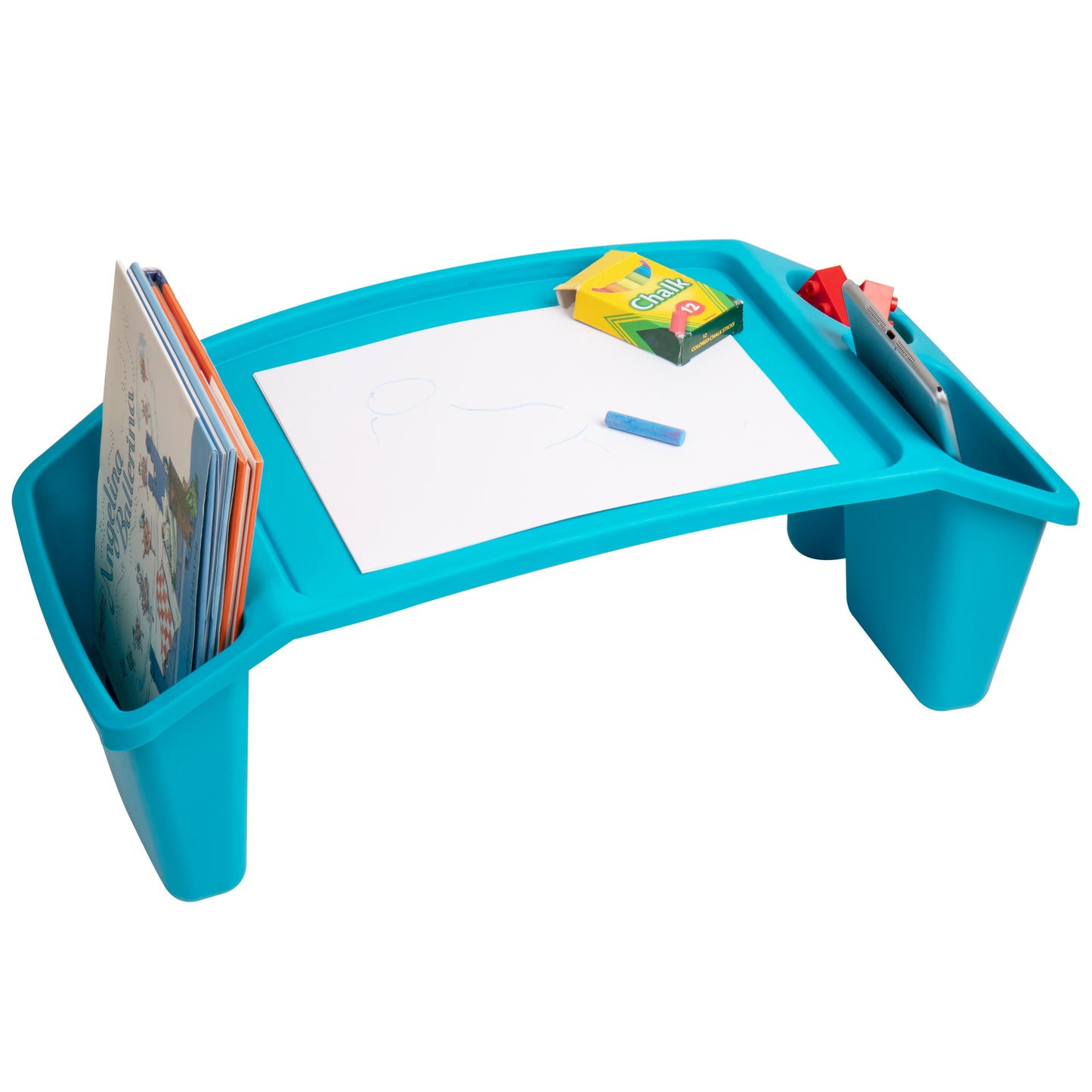 Mind Reader Kids Lap Desk, Activity Tray, Drawing, Stackable, Classroom, Portable, Plastic, 22.25"L x 10.75"W x 8.5"H