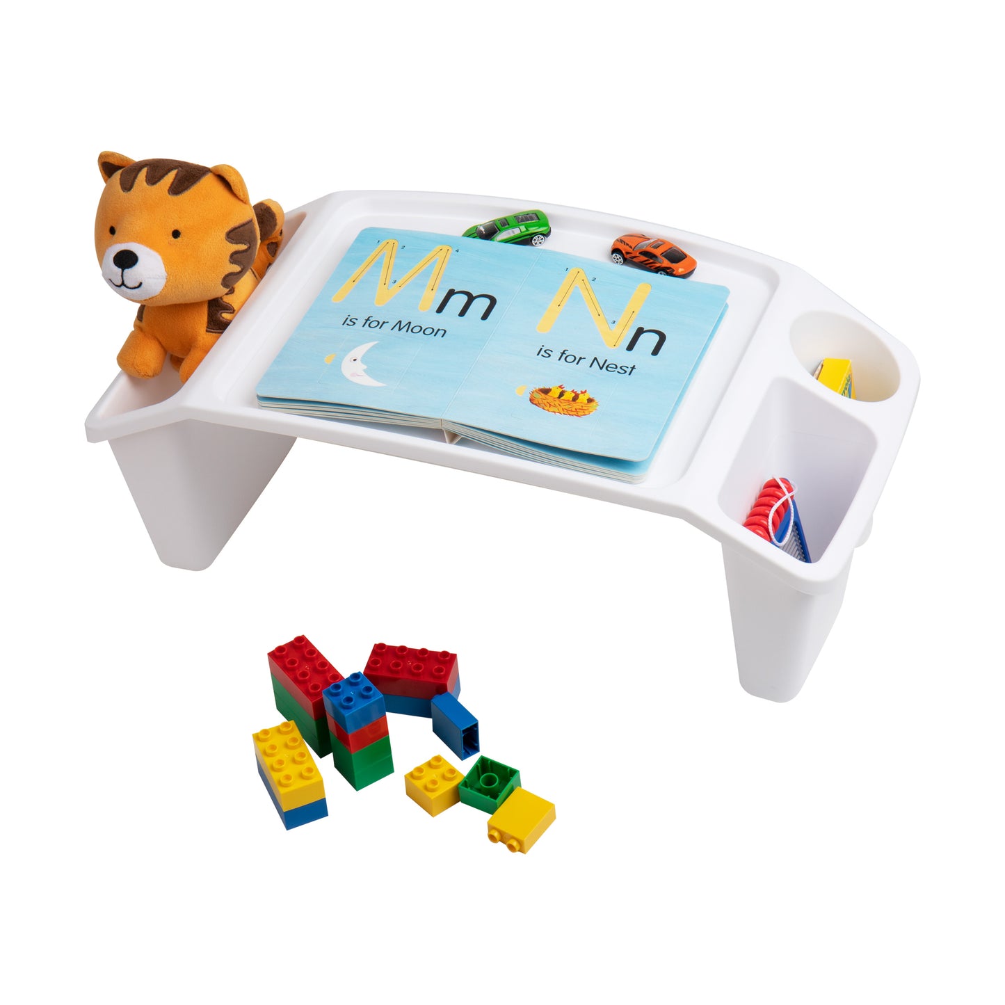 Mind Reader Kids Lap Desk, Activity Tray, Drawing, Stackable, Classroom, Portable, Plastic, 22.25"L x 10.75"W x 8.5"H