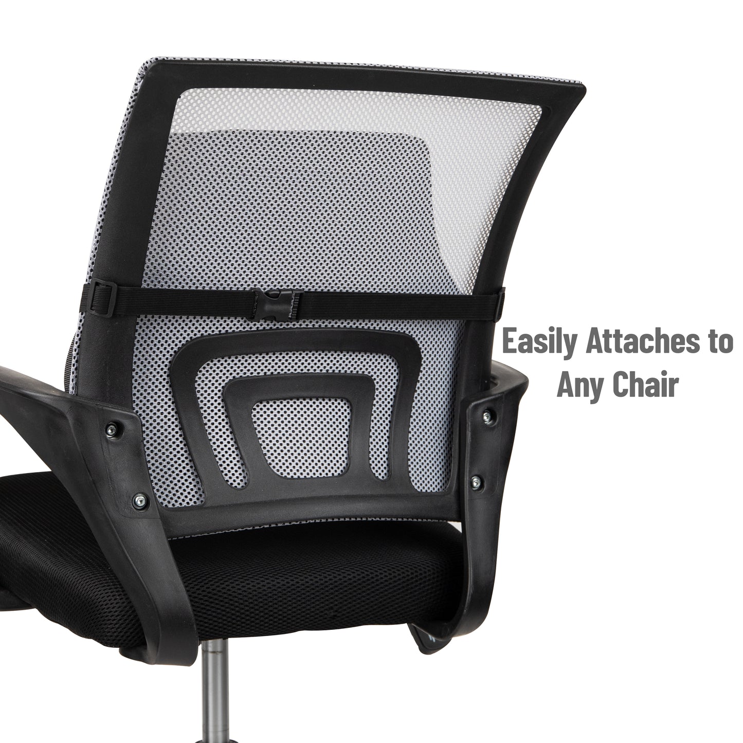 Mind Reader Lumbar Support Cushion for Office Chair and Car Seat, Memory Foam and Cooling Gel Core, Back Pain Relief, Improves Posture, 15.5"L x 3.75"W x 14"H, Black