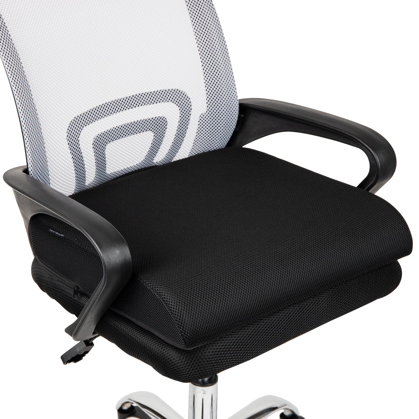 Mind Reader Memory Foam Seat Cushion, Ergonomic Pressure Relief for Office, Car, and More, Relieves Hip, Tailbone, Coccyx & Sciatica Pain, 18"L x 17.5"W x 3"H, Black