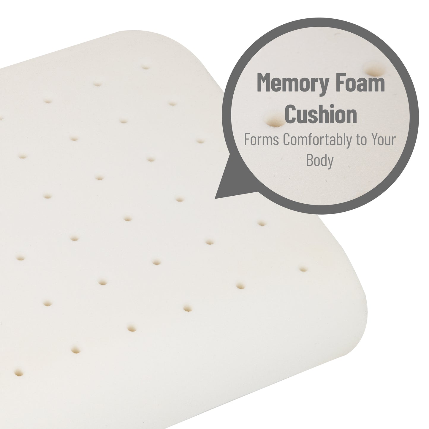 Mind Reader Memory Foam Seat Cushion, Ergonomic Pressure Relief for Office, Car, and More, Relieves Hip, Tailbone, Coccyx & Sciatica Pain, 18"L x 17.5"W x 3"H, Black