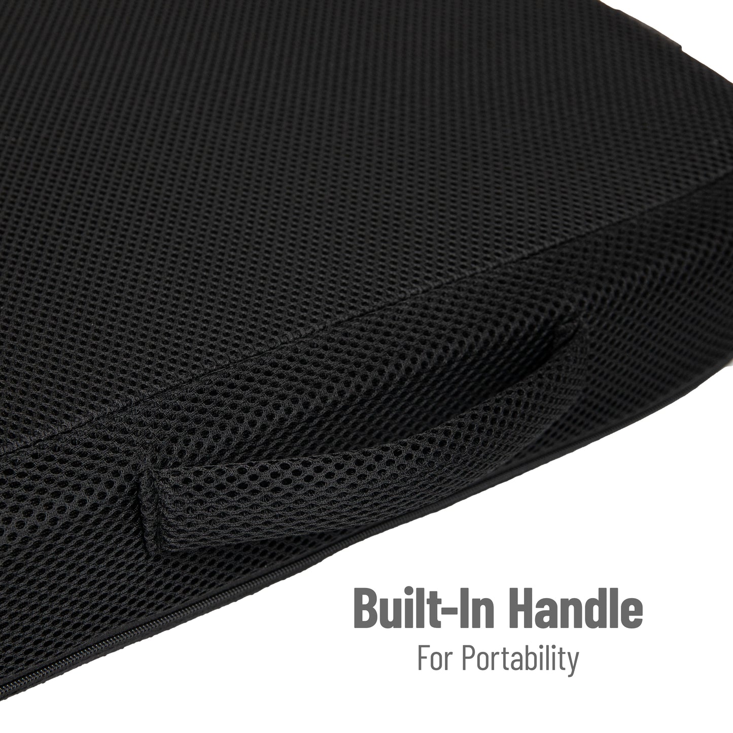 Mind Reader Memory Foam Seat Cushion, Ergonomic Pressure Relief for Office, Car, and More, Relieves Hip, Tailbone, Coccyx & Sciatica Pain, 18"L x 17.5"W x 3"H, Black