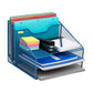 Mind Reader Desktop Organizer, Vertical File Holder, Paper Trays, Office, Metal Mesh, 12.5"L x 11.5"W x 9.5"H