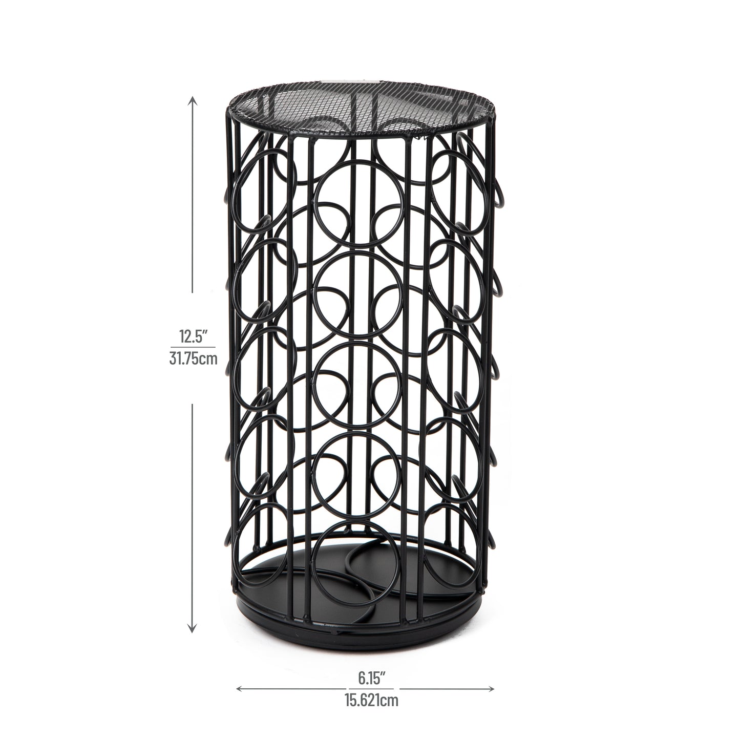 Mind Reader Single Serve Coffee Pod Carousel, 35 Pod Capacity, Lazy Susan, Metal Mesh, 6.15"L x 6.15"W x 12.5"H, Black