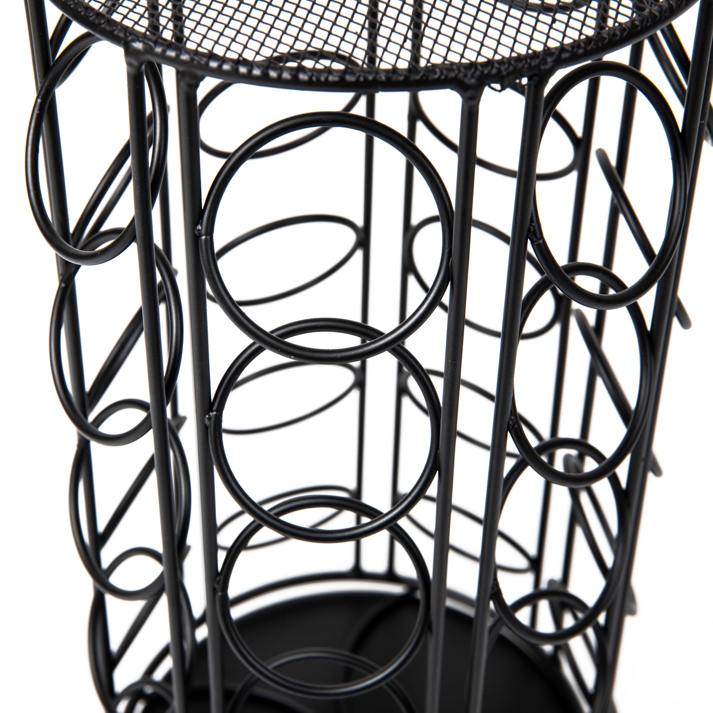 Mind Reader Single Serve Coffee Pod Carousel, 35 Pod Capacity, Lazy Susan, Metal Mesh, 6.15"L x 6.15"W x 12.5"H, Black