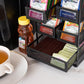 Mind Reader Tea Bag Organizer, Tea Station Organizer, Countertop Storage, Kitchen, Metal Mesh, 7"L x 6.75"W x 10"H, Black