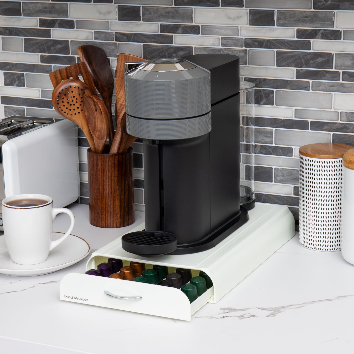 Mind Reader Nespresso Compatible Capsule Drawer, Countertop Organizer, Coffee Pod Holder, Storage