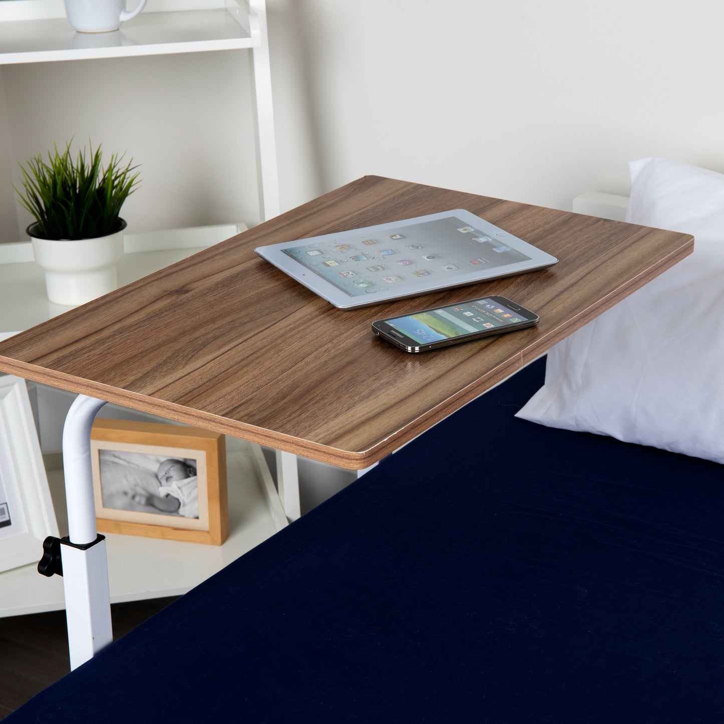 Mind Reader Standing Desk, Adjustable Height, Laptop Workstation, Home Office Computer Table, MDF, Brown