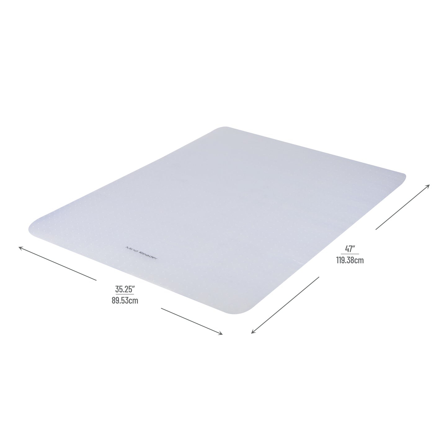 Mind Reader Office Chair Mat for Carpet, Under Desk Protector, Carpet Grips, Rolling, PVC, 60"L x 46.25"W x 0.125"H, Clear