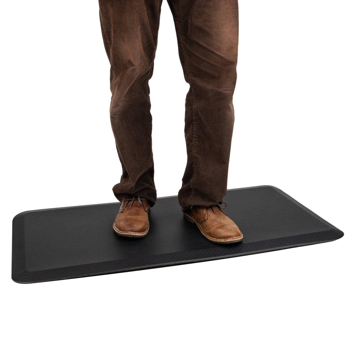 Mind Reader Anti Fatigue Kitchen Mat, Standing Desk Mat, Cushioned Mat, Office, Kitchen, Rubber, 19.5 x 35.25 x 1, Black