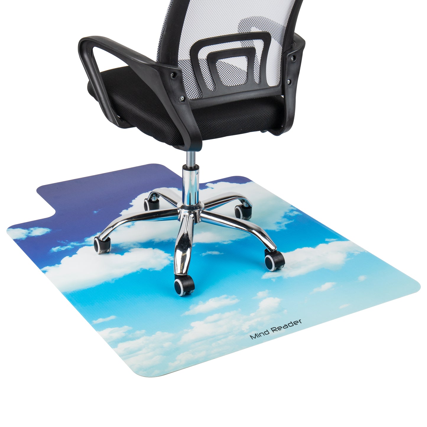 Mind Reader Office Chair Mat for Hardwood Floors, Under Desk Floor Protector, Polycarbonate, 47.25"L x 35.5"W x 0.125"H, Blue