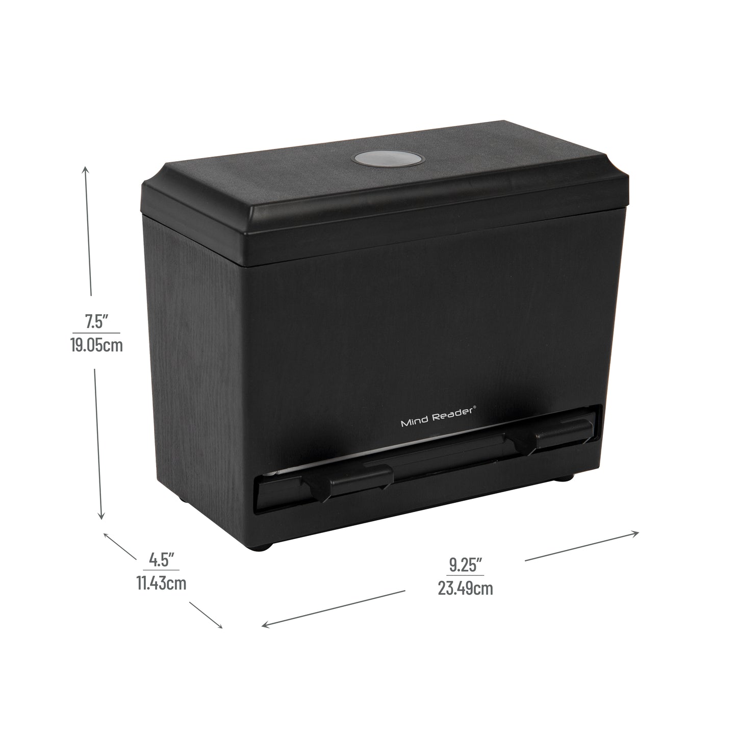 Mind Reader Straw Dispenser, Pencil Dispenser, Classroom Must Have, Restaurant Supply, Plastic, 9.25"L x 4.5"W x 7.5"H, Black