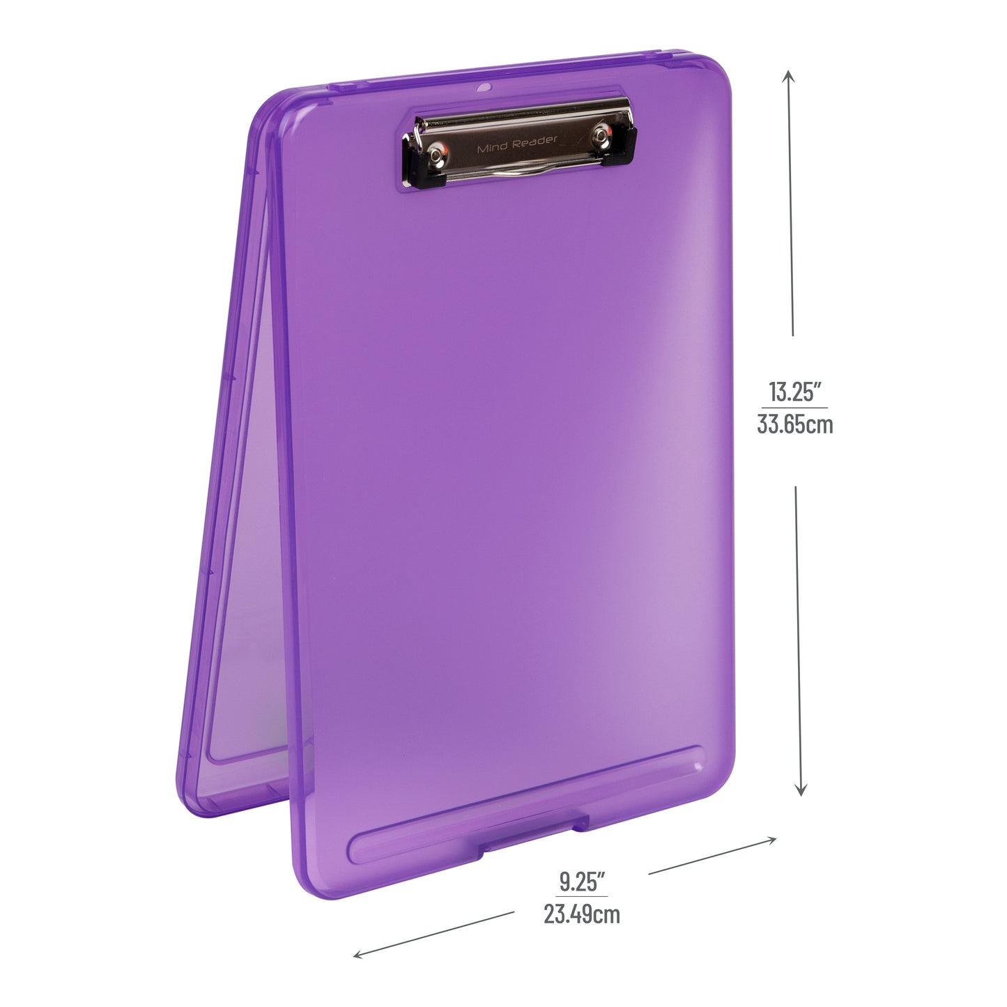 Mind Reader Clipboard with Storage, Teacher, Nursing Clipboard, Plastic, 9.25"L x 13.25"W x 1"H, Set of 6, Assorted Colors