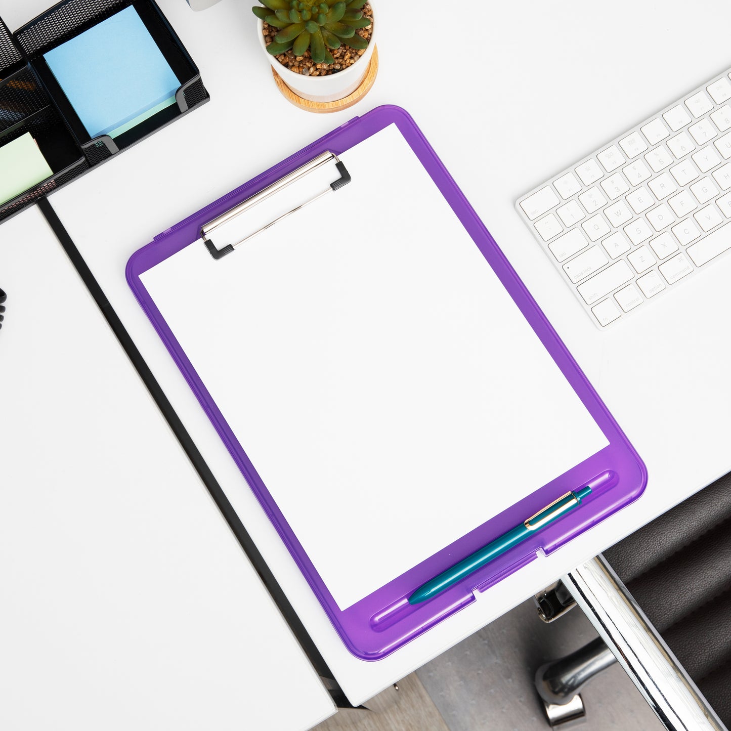 Mind Reader Clipboard with Storage, Teacher, Nursing Clipboard, Plastic, 9.25"L x 13.25"W x 1"H, Set of 6, Assorted Colors