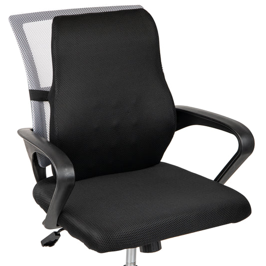 Mind Reader Ergonomic Lower Back Cushion, Office Chair Support, Posture Corrector, Memory Foam, 17"L x 14.75"W x 5"H, Black