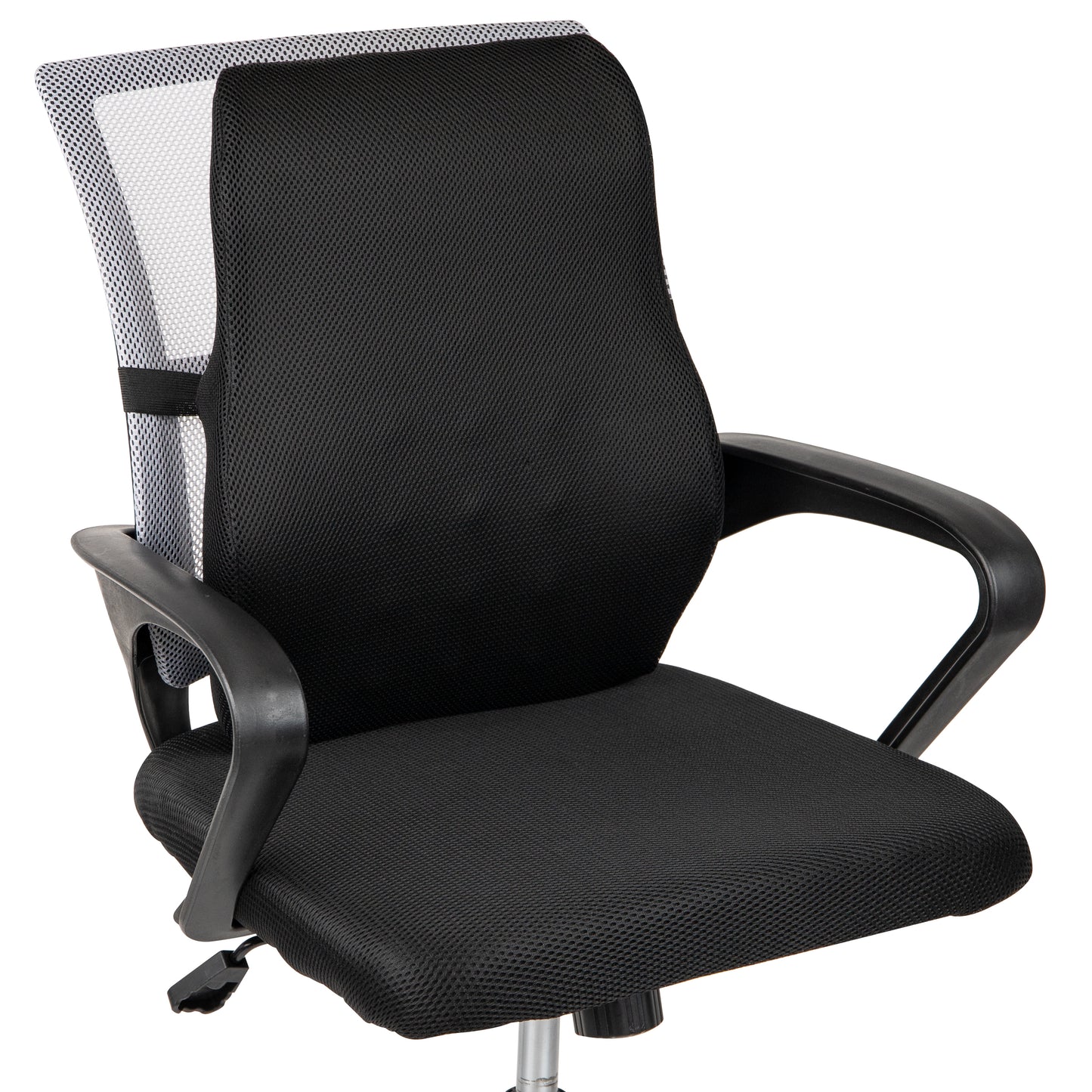 Mind Reader Lumbar Support Cushion for Office Chair and Car Seat, Memory Foam, Back Pain Relief, Improves Posture, 14.5"L x 5"W x 18.5"H