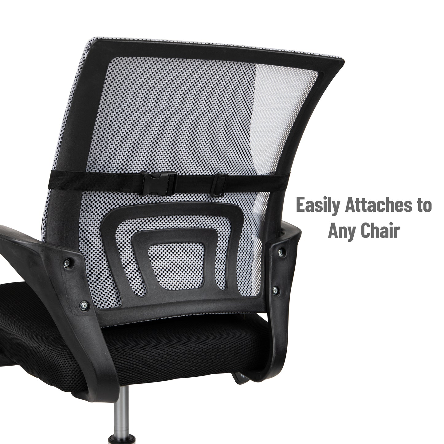 Mind Reader Lumbar Support Cushion for Office Chair and Car Seat, Memory Foam, Back Pain Relief, Improves Posture, 14.5"L x 5"W x 18.5"H