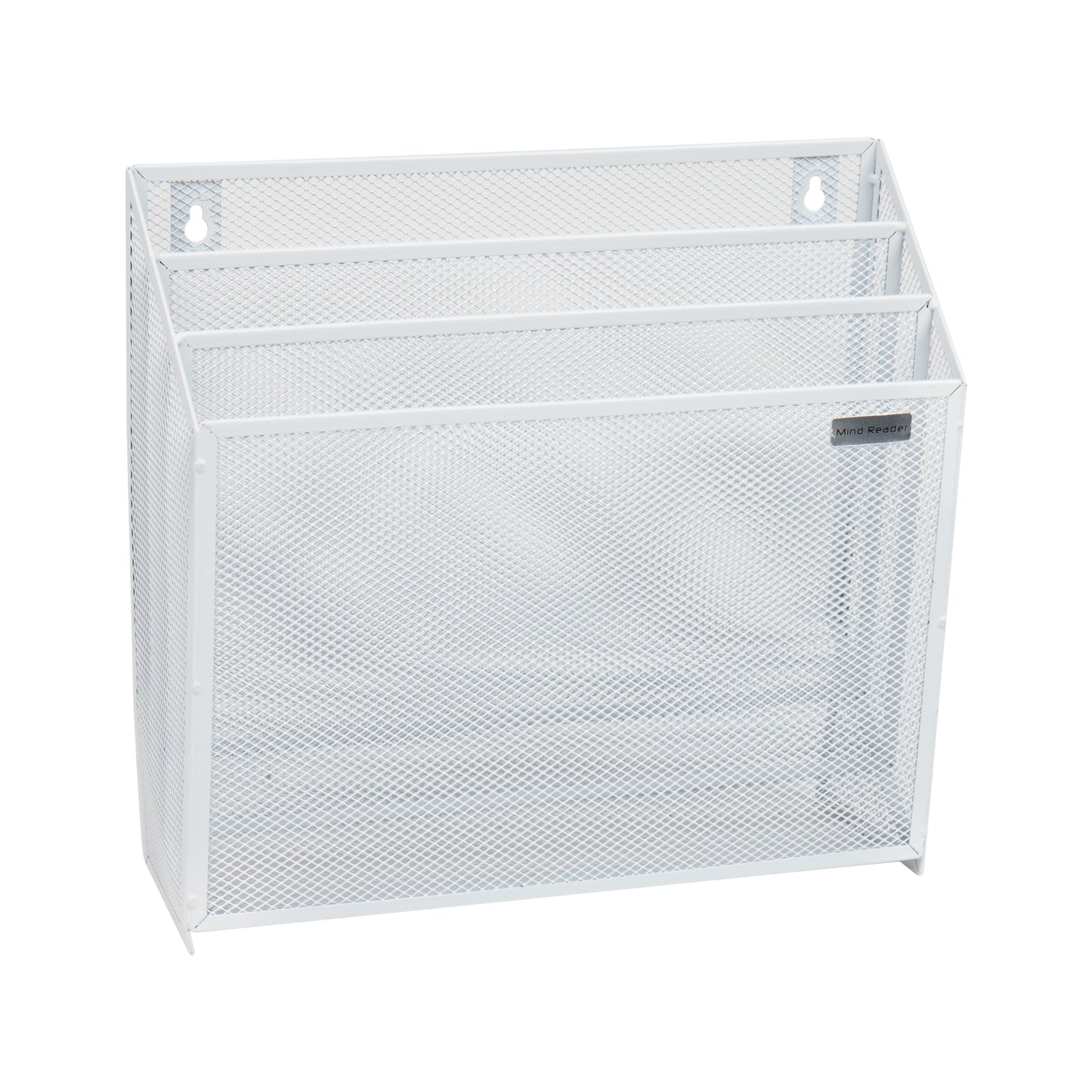 Mind Reader Vertical File Storage, Desktop Organizer, Wall Mount, Office, Metal Mesh, 12.5"L x 3.75"W x 11.5"H
