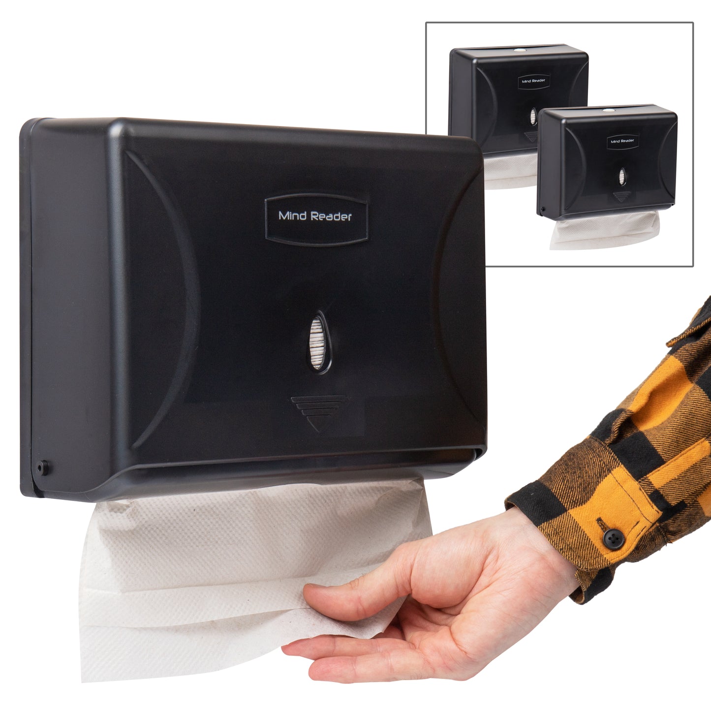 Mind Reader Multifold Paper Towel Dispenser, Paper Towel Holder, Restroom, Wall Mount