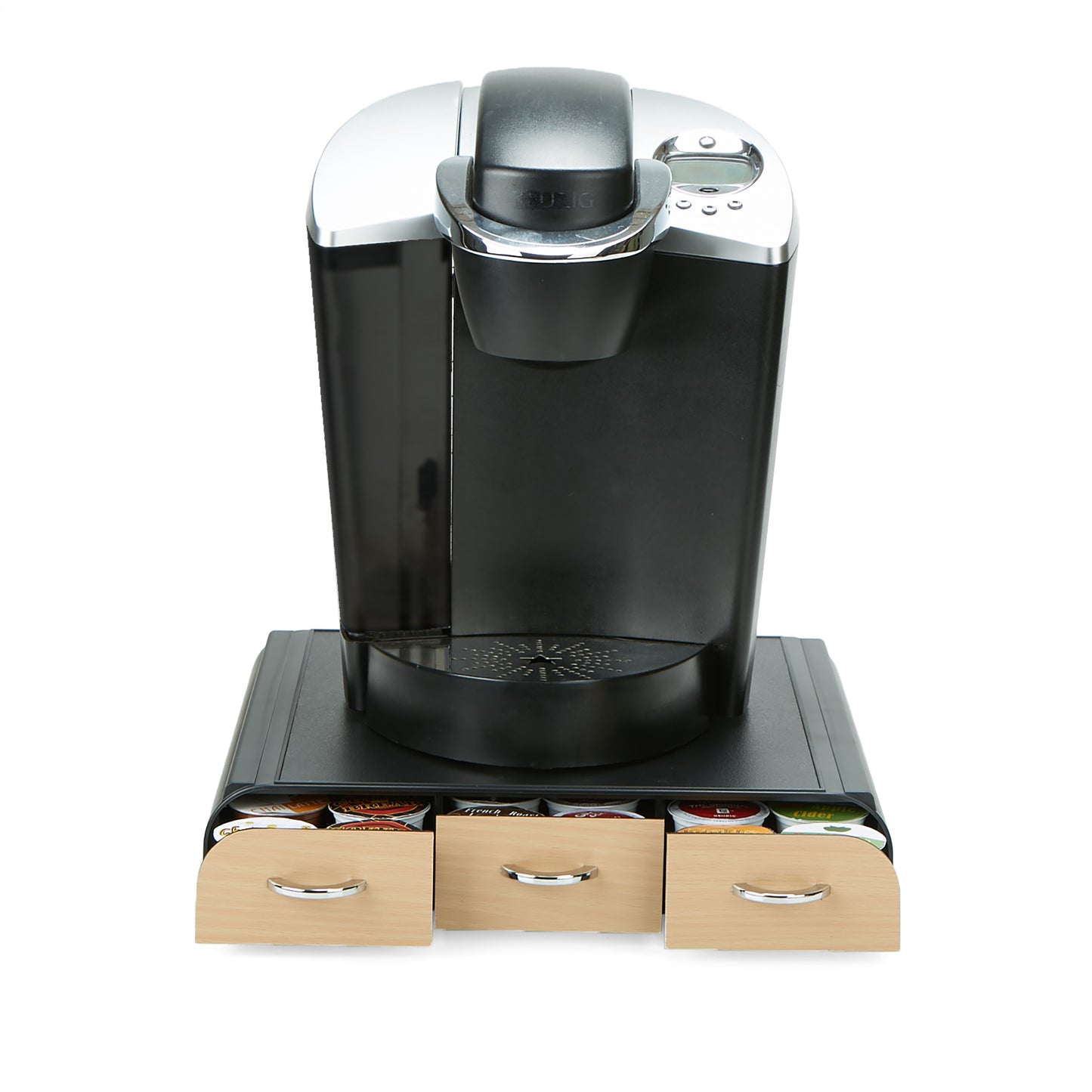 Mind Reader 3-Drawer Single Serve Coffee Pod Drawer, 36 Coffee Pod Capacity, Countertop Organizer, Coffee Machine Base, 12.25"L x 13.5"W x 2.5"H