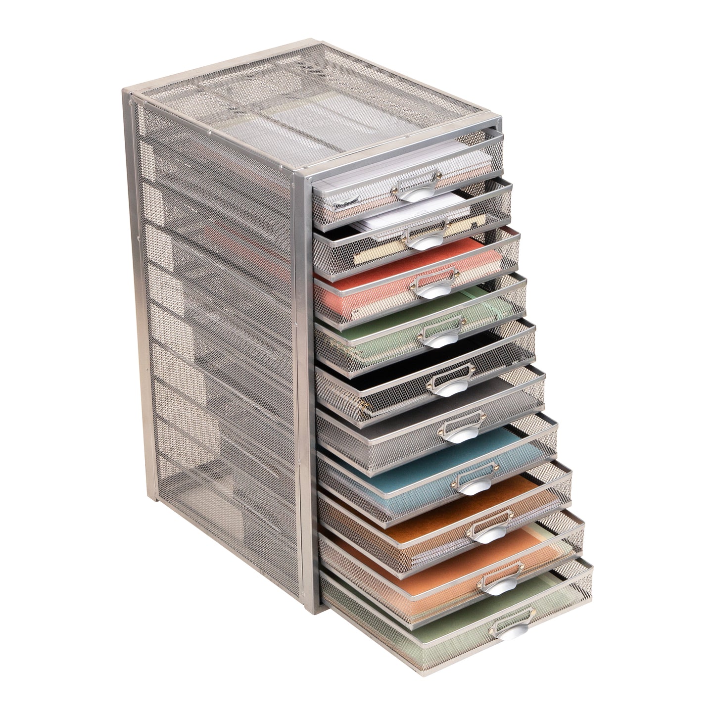 Mind Reader File Storage Drawers, Desk Organizer, Multi-Purpose, Crafts, Office, Metal Mesh, 10.75"L x 14"W x 21.25"H