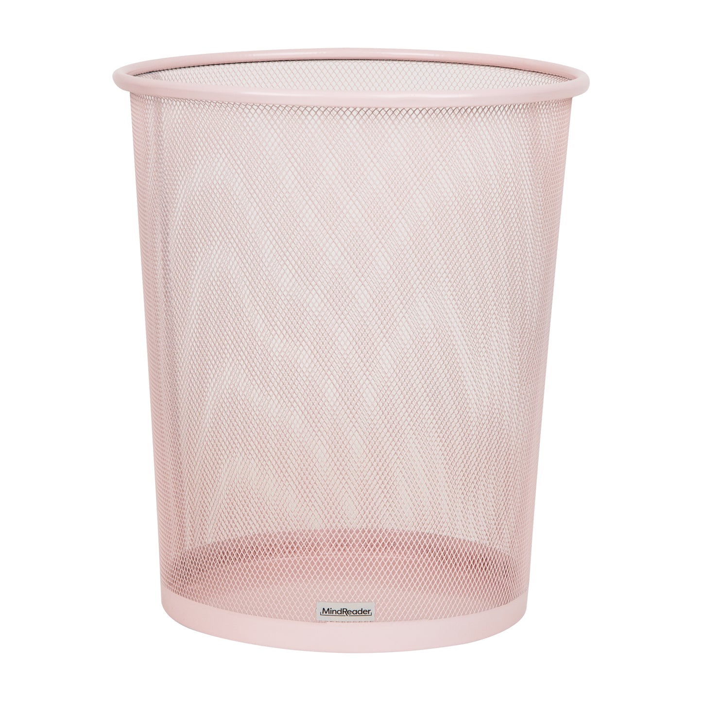 Mind Reader Mesh Trash Can, 16.65L (4.4 gal), Waste Paper Basket, Round, Office, Metal Mesh, 11.5"L x 11.5"W x 13.75"H