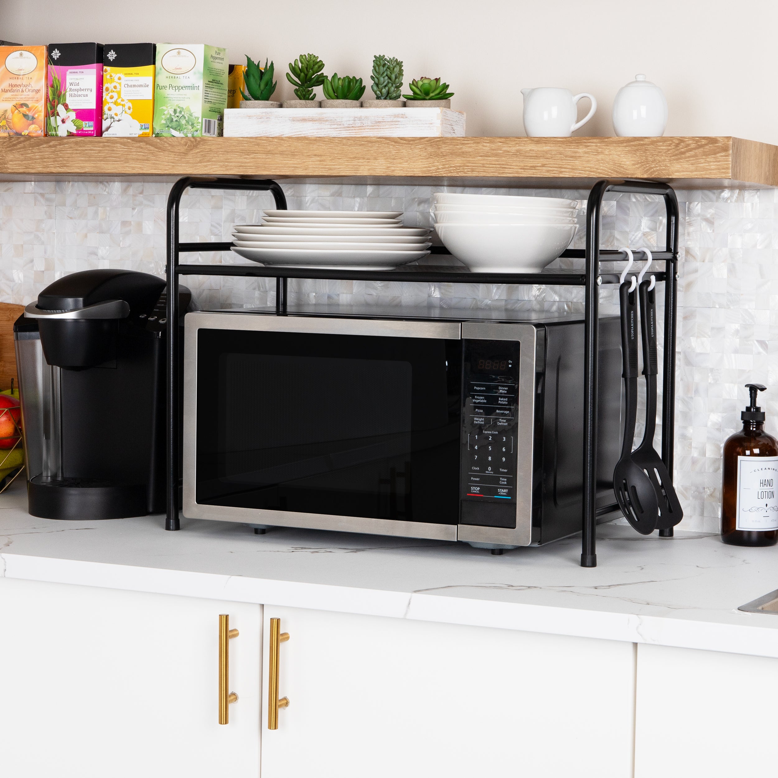 Microwave shelf deals stand