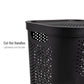 Mind Reader 60L Slim Laundry Hamper, Clothes Basket, Lid, Ventilated, Plastic, 17.25"L x 13.75"W x 23.5"H