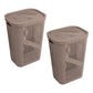 Mind Reader 60L Slim Laundry Hamper, Clothes Basket, Lid, Ventilated, Plastic, 17.25"L x 13.75"W x 23.5"H