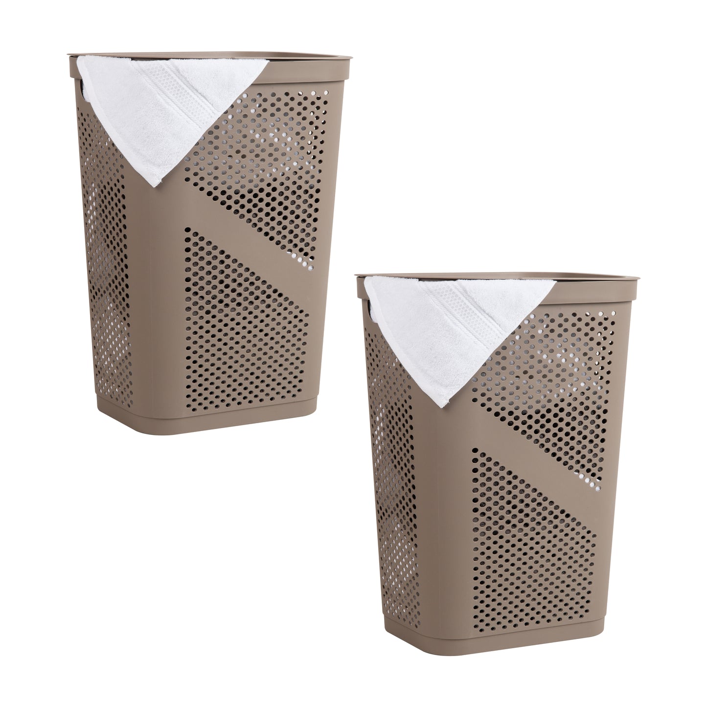 Mind Reader 60L Slim Laundry Hamper, Clothes Basket, Lid, Ventilated, Plastic, 17.25"L x 13.75"W x 23.5"H