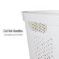 Mind Reader 60L Slim Laundry Hamper, Clothes Basket, Lid, Ventilated, Plastic, 17.25"L x 13.75"W x 23.5"H