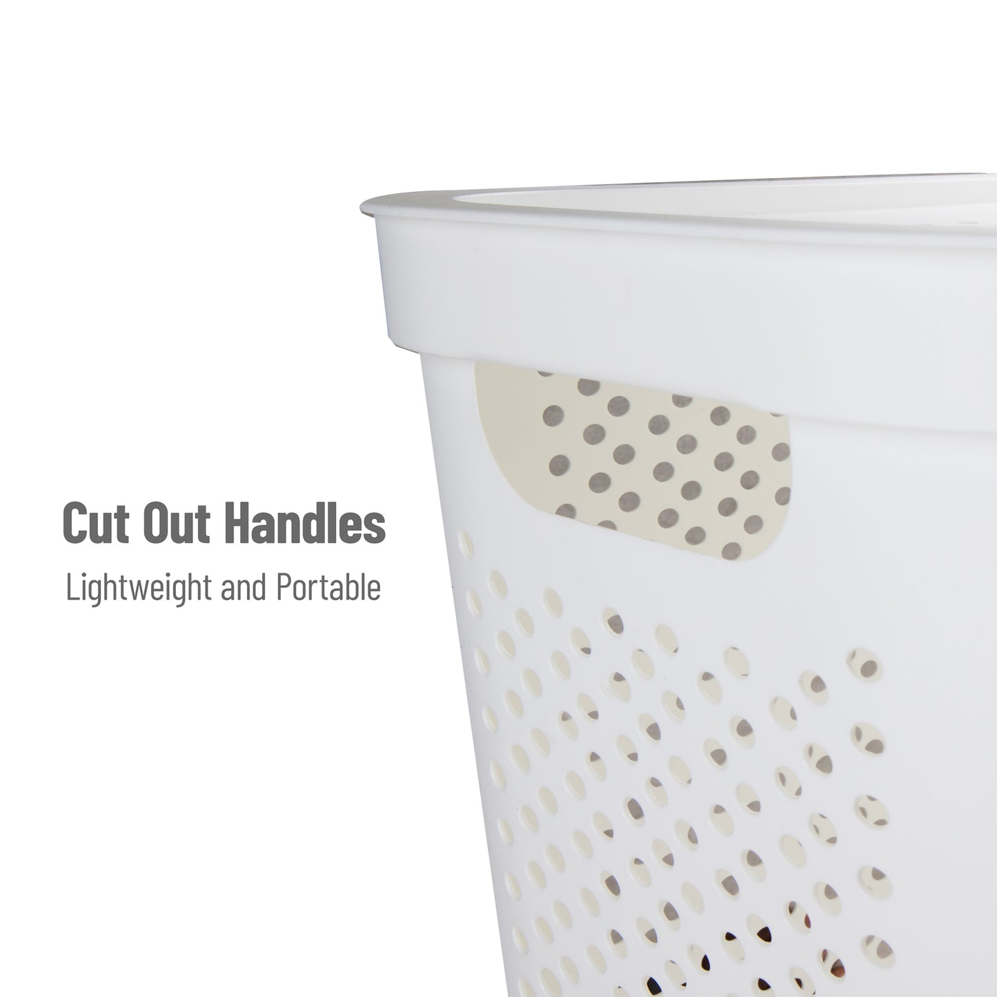 Mind Reader 60L Slim Laundry Hamper, Clothes Basket, Lid, Ventilated, Plastic, 17.25"L x 13.75"W x 23.5"H