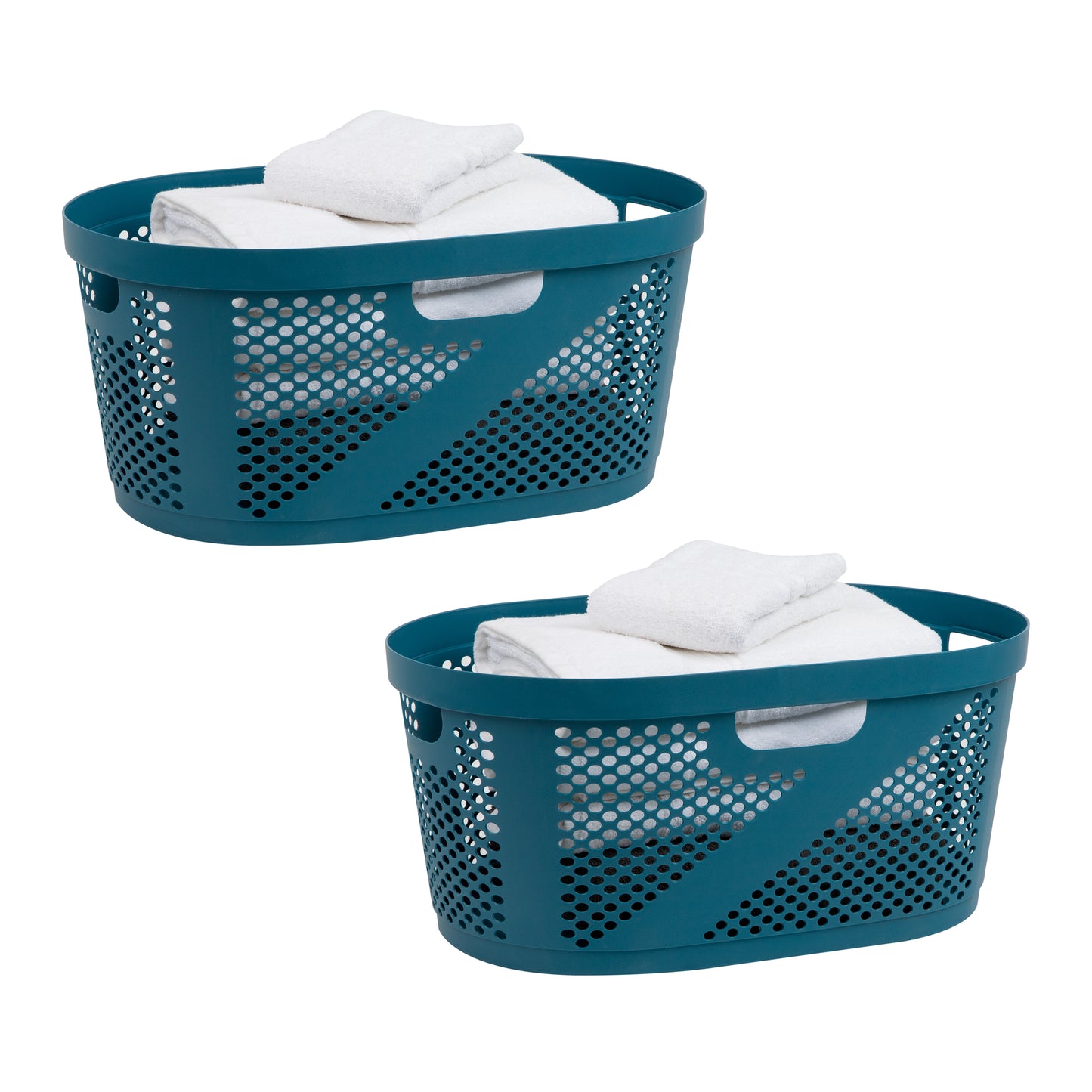 Mind Reader 40L Laundry Basket, Clothes Hamper, Ventilated, Plastic, 23"L x 14.5"W x 10.5"H