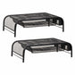 Mind Reader Monitor Stand, Ventilated Laptop Riser, Paper Tray, Office, Metal Mesh, Set of 2, Black