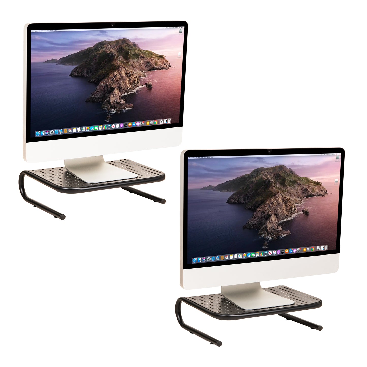 Mind Reader Monitor Stand, Ventilated Laptop Riser, Desktop Organizer, Metal, 14.5"L x 11.25"W x 4.25"H