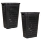 Mind Reader Slim Tapered Laundry Hampers with Lid, Clothes Basket with Swiss Cross Cut-Outs, Lightweight & Ventilated, Plastic, Set of 2
