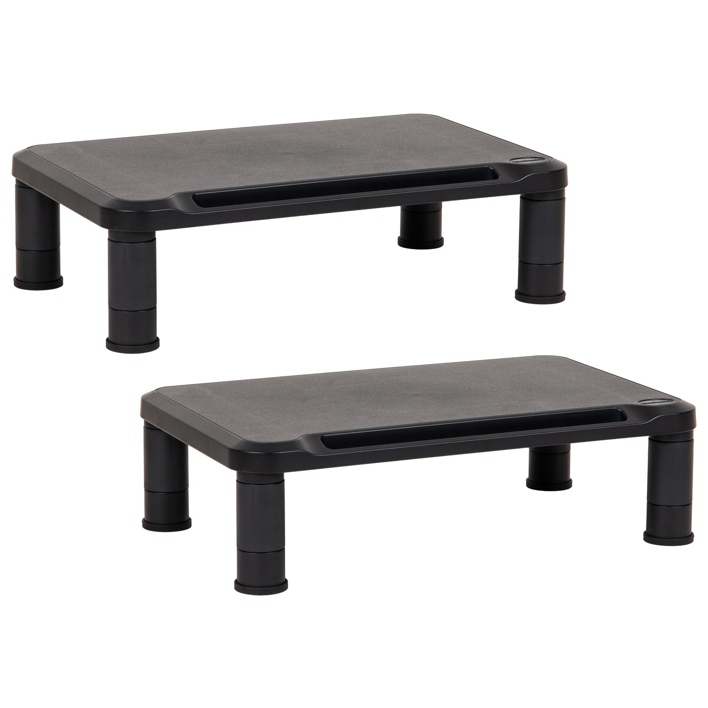 Mind Reader Monitor Stand, Height Adjustable, Laptop, Computer, Riser, Office, 14.5"L x 10.5"W x 5.25"H, Set of 2, Black