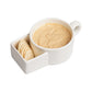 MInd Reader Soup and Cracker Handled Crocks, 12 oz Capacity, Kitchen, Ceramic, Set of 2, 7.5"L x 4.5"W x 2.5"H, White