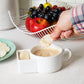 MInd Reader Soup and Cracker Handled Crocks, 12 oz Capacity, Kitchen, Ceramic, Set of 2, 7.5"L x 4.5"W x 2.5"H, White