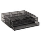 Mind Reader Monitor Stand, Ventilated Laptop Riser, Storage Drawer, Office, Metal Mesh, 15.75"L x 12"W x 4.5"H