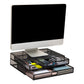 Mind Reader Monitor Stand, Ventilated Laptop Riser, Storage Drawer, Office, Metal Mesh, 15.75"L x 12"W x 4.5"H