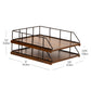 Mind Reader 2-Tier Rustic Paper Tray Organizer with Metal Frame, Wood Base for Desk or Office, Stackable, Metal and Wood, Black