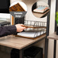 Mind Reader 2-Tier Rustic Paper Tray Organizer with Metal Frame, Wood Base for Desk or Office, Stackable, Metal and Wood, Black