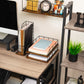 Mind Reader 2-Tier Rustic Paper Tray Organizer with Metal Frame, Wood Base for Desk or Office, Stackable, Metal and Wood, Black
