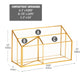 Mind Reader 4-Compartment Glass Desktop Organizer with Copper Trim, Angled Design for Office Supplies, Makeup & Accessories, Glass and Copper, Clear