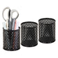 Mind Reader Metal Pen Cups, Mesh Pencil Holders, Desktop Organizer Set, Metal, Set of 3, Black