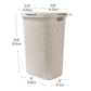 Mind Reader 60L Slim Laundry Hamper, Clothes Basket, Lid, Wicker Design, Plastic, 17.65"L x 13.75"W x 24.15"H